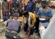 Satgas Yonif 762/VYS Hadiri Acara Peletakan Batu Pertama Pembangunan Masjid Al-Wahid