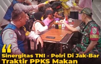 Sinergitas Tni-Polri dijakarta Barat Peduli Kemanusiaan, Bantu Keluarga PPKS Traktir Makanan