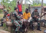 Siap Sedia Melayani Warga, Satgas Yonif 131/BRS Berikan Pelayanan Kesehatan Di Kp. Kalibom Papua