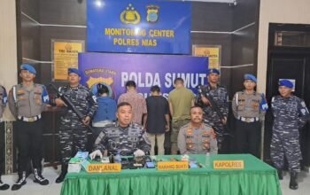 Sedang Transaksi Sabu, Tiga Pelaku dan Satu Bandar Narkoba di Nias Ditangkap TNI AL dan Polres Nias