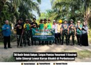 TNI Hadir untuk Rakyat, Satgas Pamtas Yonarmed 11 Kostrad Jalin Sinergi Lewat Karya Bakti di Perbatasan