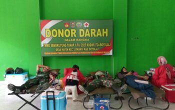 Tak Hanya Fokus Buat Jalan TMMD Juga Gelar Donor Darah