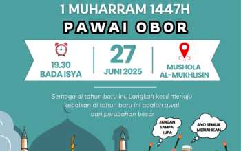 Remaja Mushola Al-Mukhlisin menggelar pawai 1.447 obor menyambut Tahun Baru Islam 1 Muharram 1447 Hijriyah di Jalan Andara Dalam GG.Masjid RT.06 RW.01 Kel.Pangkalanjati Baru Kec.Cinere Kota Depok, Jawa Barat, 27 Juni 2025