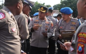 Tingkatkan Disiplin Internal, Wakapolres Kediri Lakukan Pemeriksaan Gaktibplin