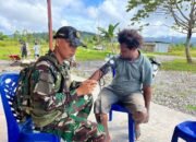 Satgas Yonif 521/DY Melaksanakan Kegiatan Binter ke Gereja GBI Di Distrik Elelim Kabupaten Yalimo.