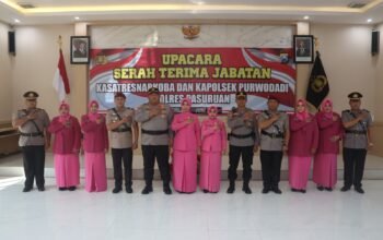 Pimpin Sertijab, Kapolres Pasuruan Tekankan pejabat baru Wilayahnya Aman dari Gangster dan Narkoba