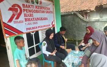 Polres Pesawaran Hadirkan Layanan Kesehatan Gratis dan Edukasi Stunting, Sambut Hari Bhayangkara ke-79