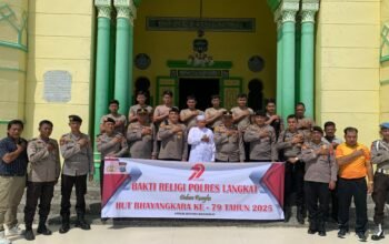 Sat Samapta Polres Langkat Gelar Bakti Religi di Tempat Ibadah Jelang HUT Bhayangkara ke-79