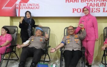 Donor Darah Dalam Rangka Hut Bhayangkara Ke-79 di Polres Langkat