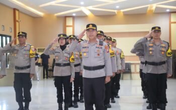 Polres Kediri Teguhkan Pengabdian Lewat Upacara Pemuliaan Nilai-Nilai Tribrata