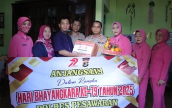 Kapolres dan Ketua Bhayangkari Cabang Pesawaran Gelar Anjangsana Humanis Sambut Hari Bhayangkara ke-79