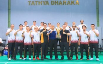 Kado Hari Bhayangkara ke-79, Polres Kediri Kota Sabet Juara l Turnamen Bulu Tangkis Kapolda Jatim Cup 2025
