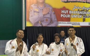 Atlet Polres Kediri Raih Prestasi di Kejuaraan Beladiri Polri Kapolda Jatim Cup 2025