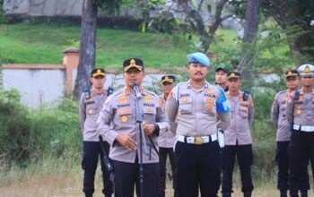 Kapolres Kediri Kota Pimpin Apel Pengamanan Pengesahan Warga Baru PSHT