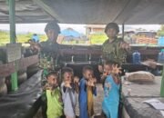 Outing class Satgas Yonif 521/DY Belajar Mengajar Terbatas Kepada Anak Anak di Distrik Elelim