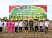 Kapolres Langkat Laksanakan Penanaman Jagung Kuartal III di lahan Bhayangkara