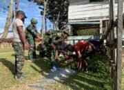 Menyatu Karya Bhakti Satgas Yonif 521/DY Bersama Masyarakat di Distrik Bolakme