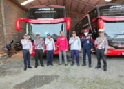 Rampcheck di PO Bus Ekasari, Satlantas Polres Kediri Kota Pastikan Armada Bus Layak Operasi