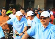 Kapolres Kediri Kota Ikuti Kegiatan Apeksi Bersepeda dalam rangka Penanaman Pohon dan Penyebaran Benih Ikan