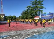 Tingkatkan Kebugaran dan Kekompakan Personil, Polres Pesawaran Gelar Olahraga Rutin Pagi Hari