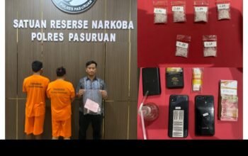 Ungkap Kasus Sabu, Polres Pasuruan Amankan Pasutri di Rembang dan Sita 4.5 Gram Barang Bukti