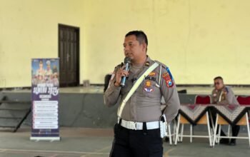Satlantas Polres Kediri Menggandeng Pelajar Untuk Dijadikan Agen Tertib Berlalulintas Operasi Patuh Semeru 2025