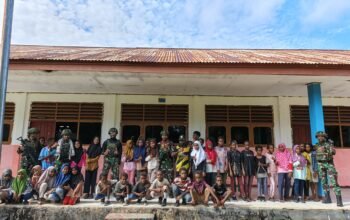 Satgas Pamtas RI-PNG Yonif 763/SBA Siap Sambut Hut RI Ke-80 Bersama Masyarakat