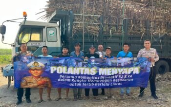 Polantas Menyapa, Polres Kediri Edukasi Humanis Sopir Angkutan dan Pelaku Usaha