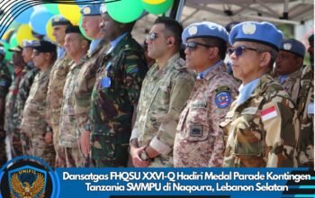 Dansatgas FHQSU XXVI-Q Hadiri Medal Parade Kontingen Tanzania SWMPU di Naqoura