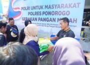 Polres Ponorogo Gelar Pasar Murah, Sediakan 47 Ton Beras Warga Sambut Antusias