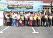 Antusiasme Masyarakat Warnai Gerakan Pangan Murah Polres Kediri