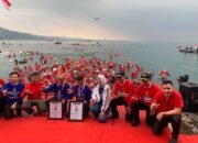 Pengibaran Merah Putih di Laut Mutun Pesawaran Pecahkan Rekor MURI