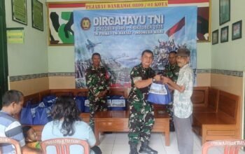 Koramil 0809/01 Kota Kediri Gelar Bakti Sosial dalam Rangka HUT Ke-80 TNI