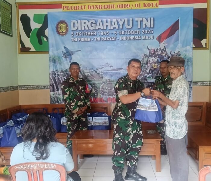 Koramil 0809/01 Kota Kediri Gelar Bakti Sosial dalam Rangka HUT Ke-80 TNI