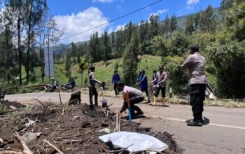 Aksi Cepat Tanggap Polres Probolinggo Tangani Tanah Longsor di Jalur Bromo