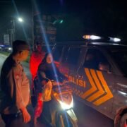 Personel Polsek Padang Tualang Patroli Malam Antisipasi Kejahatan Jalanan di jalan besar Padang Tualang dan jalan batang Serangan