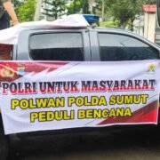 Polwan Polda Sumut Salurkan Bantuan Sosial Kepada Korban Banjir di Pangkalan Brandan