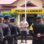 Apel Pengembalian Pasukan Brimob Polri Pasca Penanggulangan Banjir di Langkat
