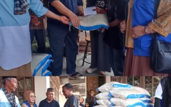 Hj.Felly Endra Anggota DPRD Tanah Datar Didampingi Suami H.Afrisnal, Ketua IKPL Padang Salurkan Bantuan