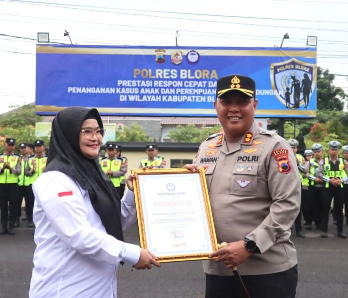 Respon Cepat Penanganan Kasus Perempuan dan Anak, Polres Blora Terima Penghargaan dari TRCPPA