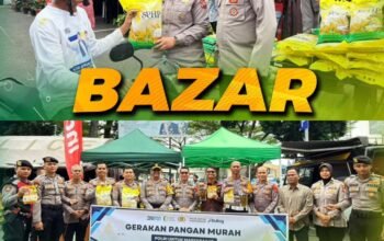 Polres Tanah Datar ‘Gempur’ Harga Pangan, Gelar Bazar Murah di Lapangan Cindua Mato