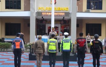 Polres Subang Siap Jaga Malam Takbiran, Apel Pengamanan Gegerkan Lapangan 🚨