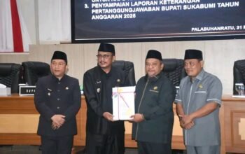 Paripurna DPRD Bupati Sukabumi Drs H Asep Japar MM Sampaikan Capaian Indikator Marko Pembangunan 2025