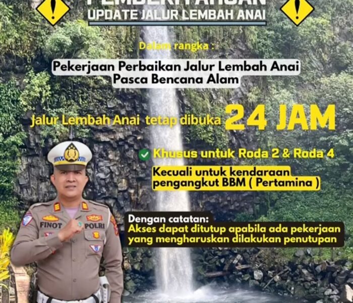 Kabar Gembira! Jalur Lembah Anai Tetap Buka 24 Jam, Simak Aturan Melintasnya