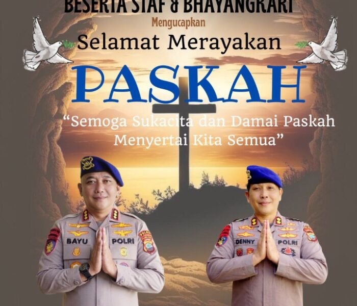 ​Ditpolairud Polda Sulut Sampaikan Pesan Damai Paskah Bagi Masyarakat Bitung dan Sekitarnya