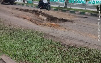 Jalan Rusak di Depan Alun-Alun Batanghari, Kadis PU Tegaskan Bukan Kewenangan Kabupaten