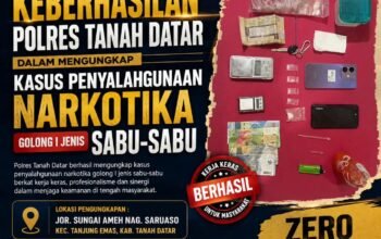 Satresnarkoba Polres Tanah Datar Gerebek Rumah di Saruaso, Amankan 4 Pria dan 5 Paket Sabu