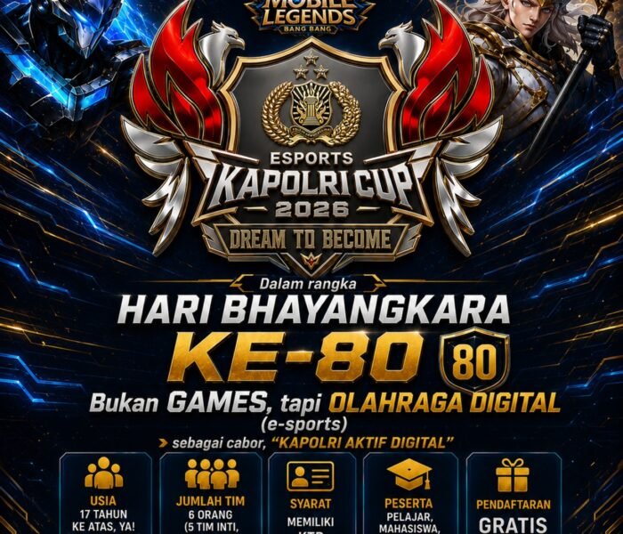 Kapolri Cup 2026 Resmi Dibuka, POLRI Ajak Generasi Muda Ukir Prestasi Lewat Esports Mobile Legends