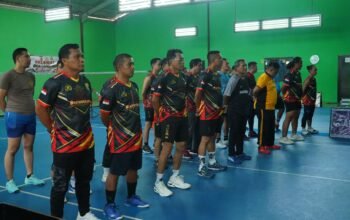 Perlombaan Bulutangkis Bhayangkara Cup Meriahkan Peringatan Hari Bhayangkara ke-80 di Polres Purwakarta
