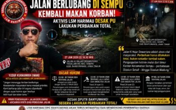 Jalan Berlubang di Sempu Kembali Makan Korban, Aktivis LSM Harimau Desak PU Lakukan Perbaikan Total